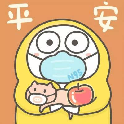 戴口罩的双人情侣头像卡通动漫风_16