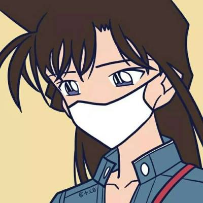 戴口罩的双人情侣头像卡通动漫风_21