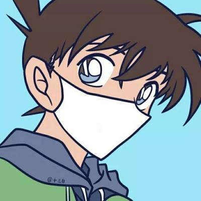 戴口罩的双人情侣头像卡通动漫风_22