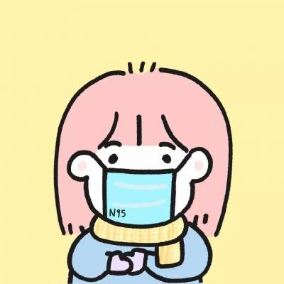 好看的不易撞的戴口罩漫画情侣头像一人一张一左一右_1