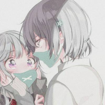 好看的不易撞的戴口罩漫画情侣头像一人一张一左一右