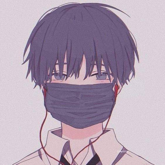 好看的不易撞的戴口罩漫画情侣头像一人一张一左一右_20