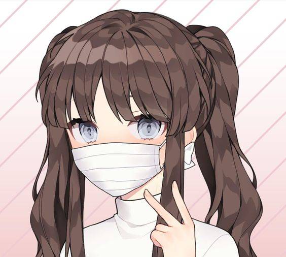 戴口罩女生头像动漫漫画风_3
