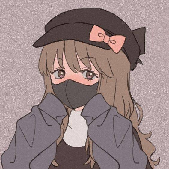 戴口罩女生头像动漫漫画风_4