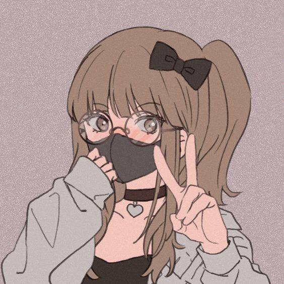 戴口罩女生头像动漫漫画风_5