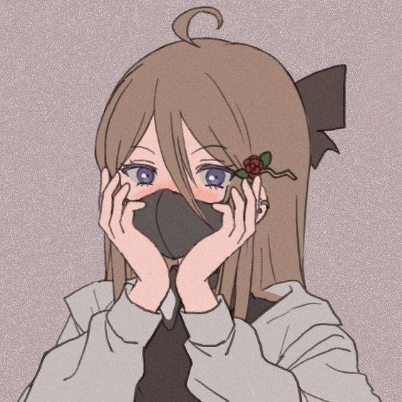 戴口罩女生头像动漫漫画风_6