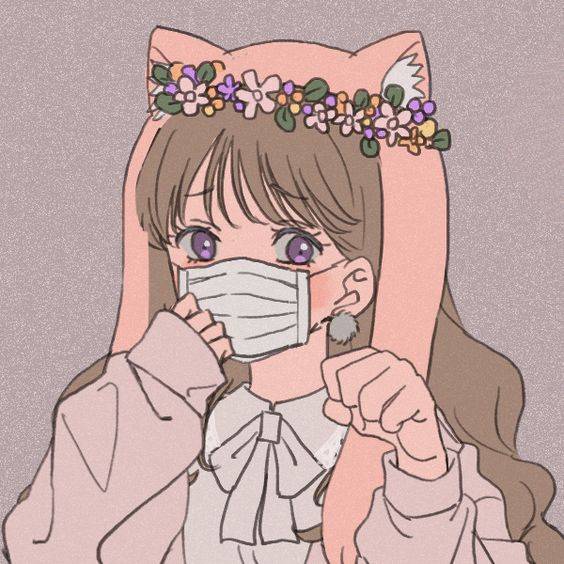 戴口罩女生头像动漫漫画风_10