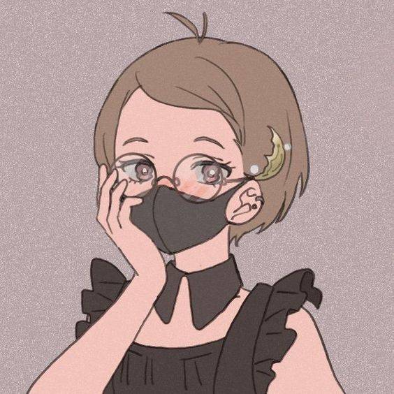 戴口罩女生头像动漫漫画风_12