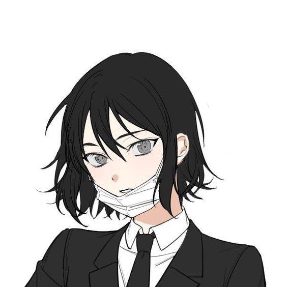 戴口罩女生头像动漫漫画风_15