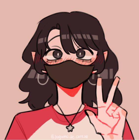 戴口罩女生头像动漫漫画风_17