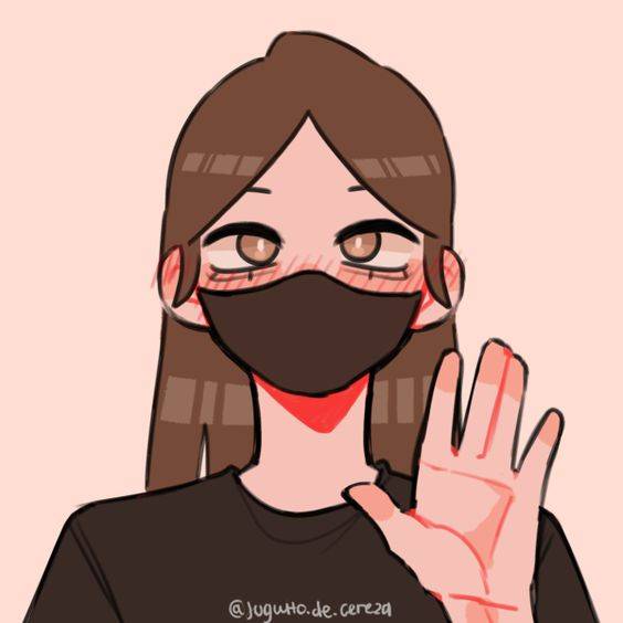 戴口罩女生头像动漫漫画风_18