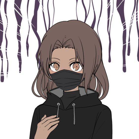 戴口罩女生头像动漫漫画风_19