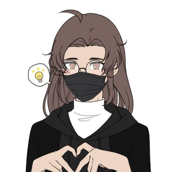 戴口罩女生头像动漫漫画风_21