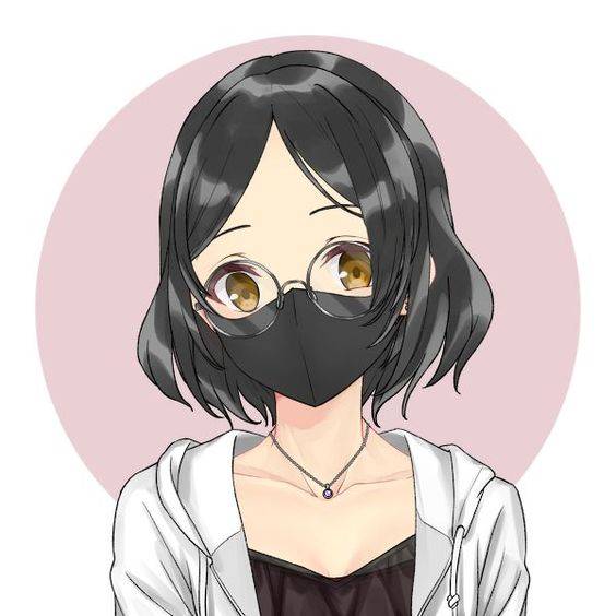 戴口罩女生头像动漫漫画风_22