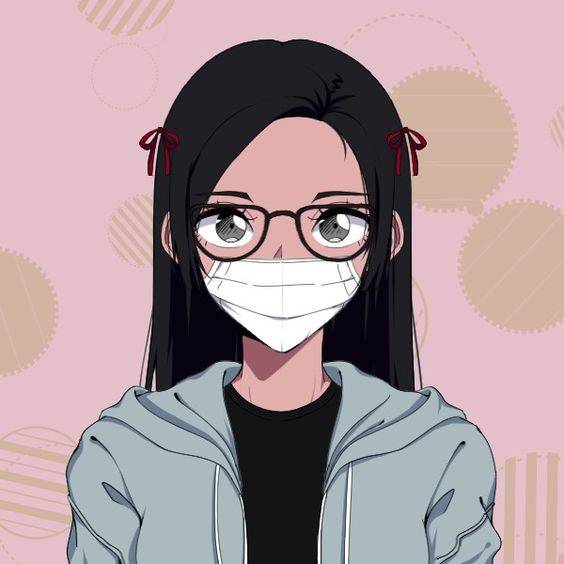 戴口罩女生头像动漫漫画风_25