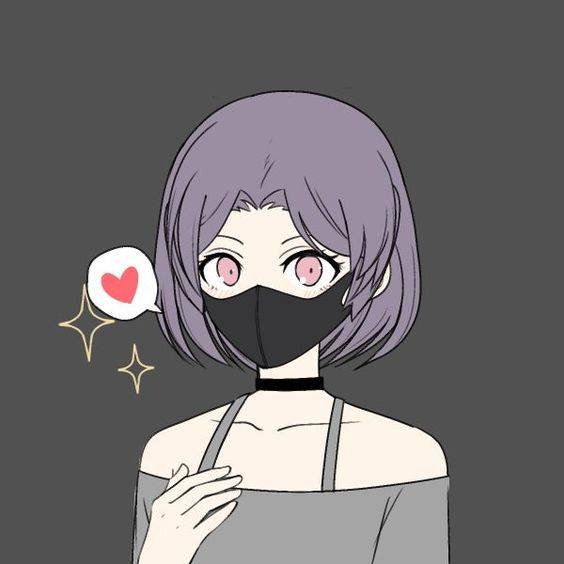 戴口罩女生头像动漫漫画风_27