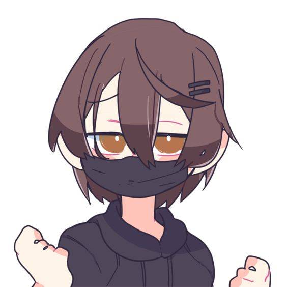 戴口罩女生头像动漫漫画风_28