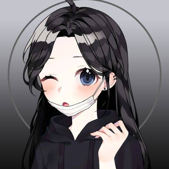 戴口罩女生头像动漫漫画风_29