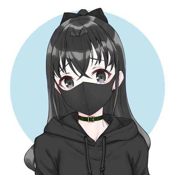 戴口罩女生头像动漫漫画风_30
