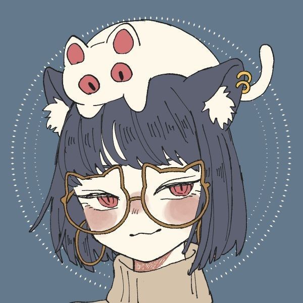 头顶猫的动漫头像，头顶趴着猫咪的猫女头像_9