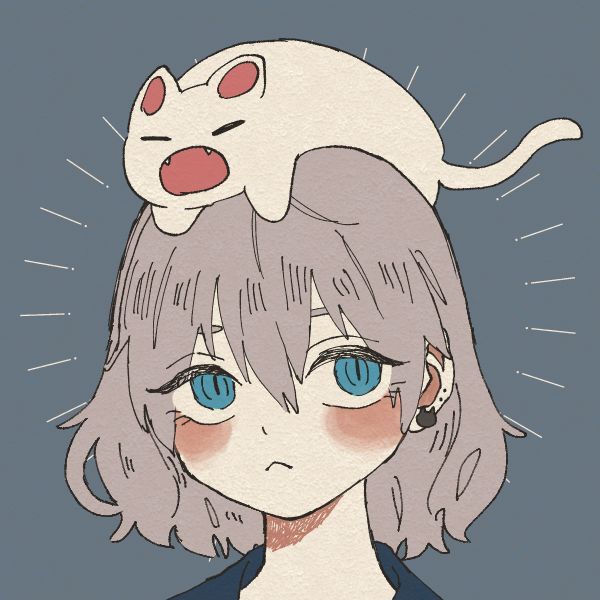 头顶猫的动漫头像，头顶趴着猫咪的猫女头像_14