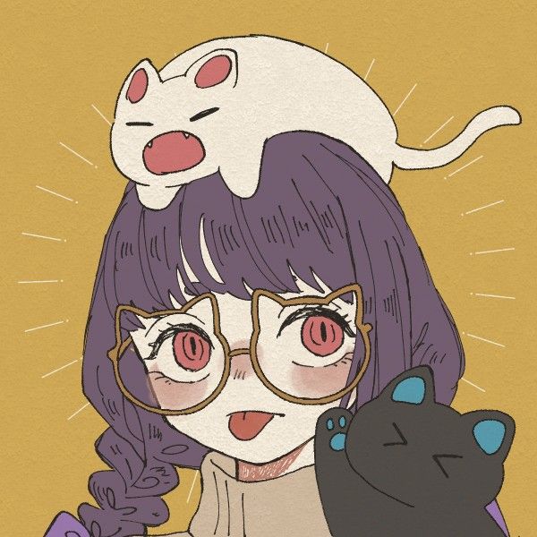 头顶猫的动漫头像，头顶趴着猫咪的猫女头像_21