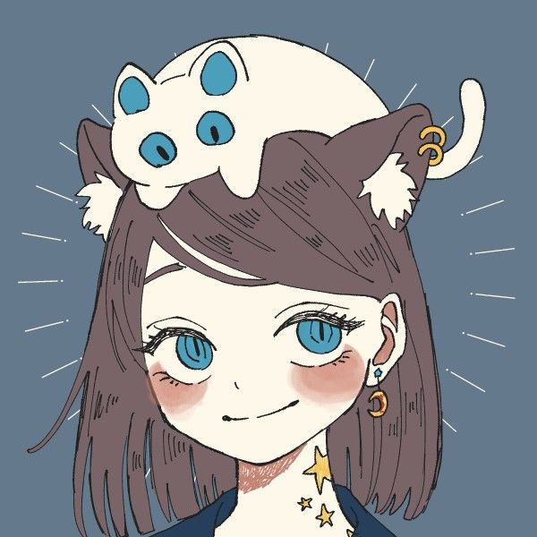 头顶猫的动漫头像，头顶趴着猫咪的猫女头像_29