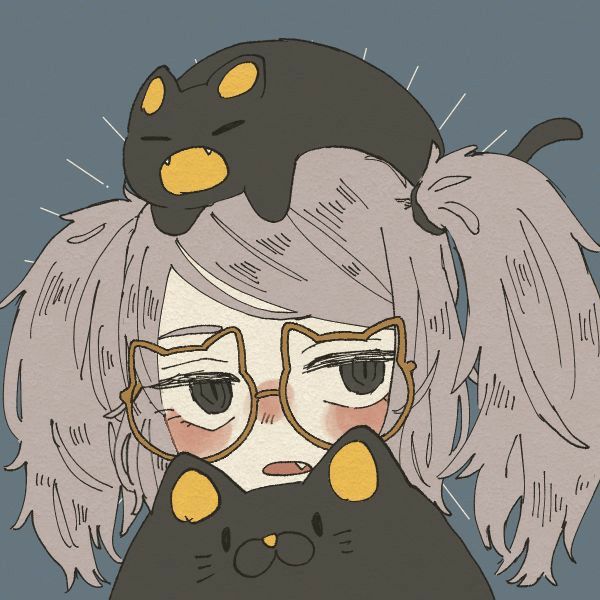 头顶猫的动漫头像，头顶趴着猫咪的猫女头像_31