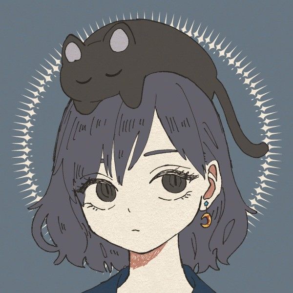 头顶猫的动漫头像，头顶趴着猫咪的猫女头像_33