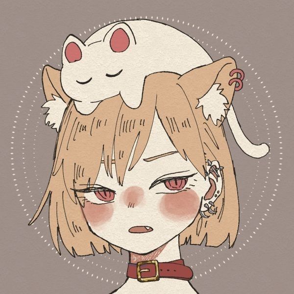 头顶猫的动漫头像，头顶趴着猫咪的猫女头像_36