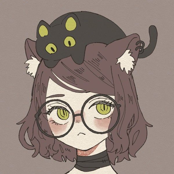 头顶猫的动漫头像，头顶趴着猫咪的猫女头像_37
