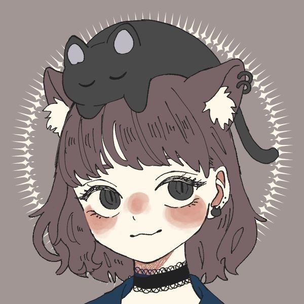 头顶猫的动漫头像，头顶趴着猫咪的猫女头像_38