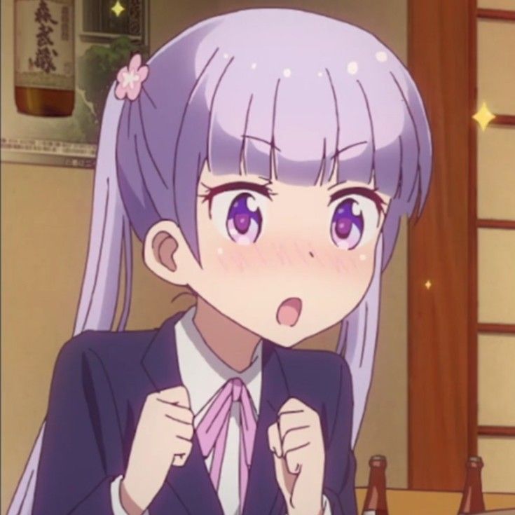 《NEW GAME!》凉风青叶可爱头像 紫色系二次元女生头像_2