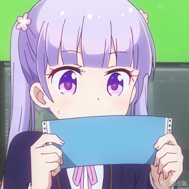 《NEW GAME!》凉风青叶可爱头像 紫色系二次元女生头像_4