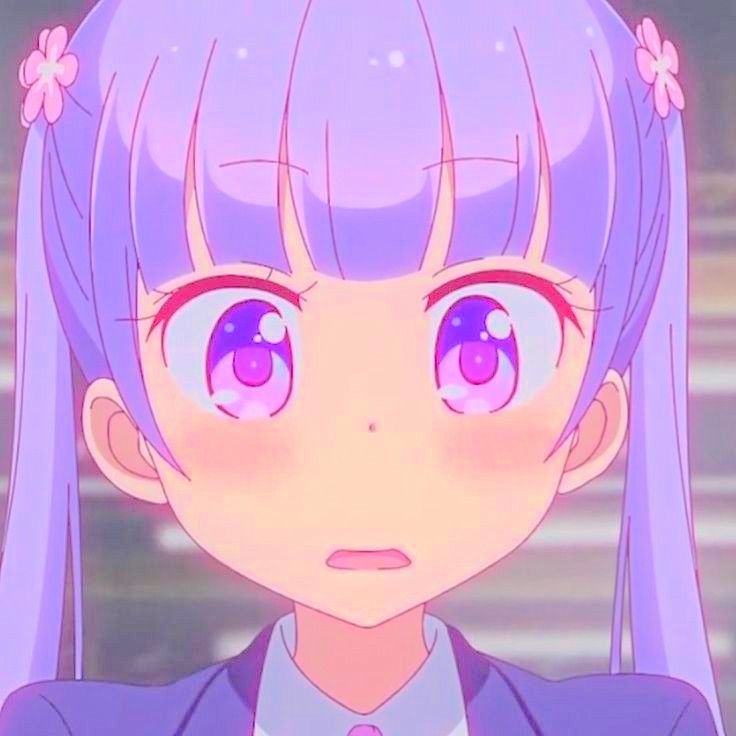 《NEW GAME!》凉风青叶可爱头像 紫色系二次元女生头像_5