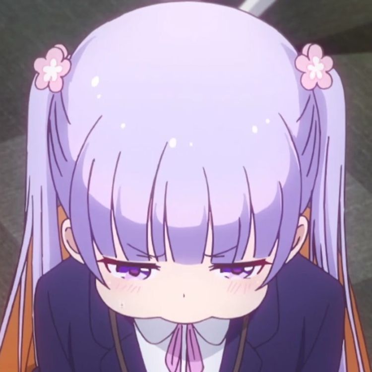 《NEW GAME!》凉风青叶可爱头像 紫色系二次元女生头像_7