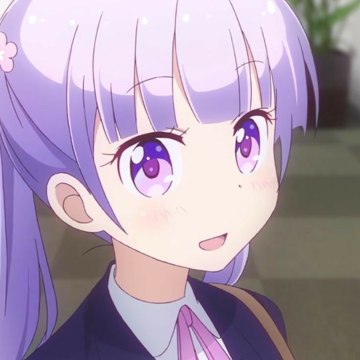 《NEW GAME!》凉风青叶可爱头像 紫色系二次元女生头像_8