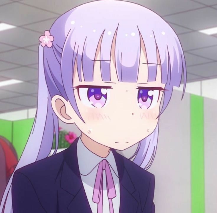 《NEW GAME!》凉风青叶可爱头像 紫色系二次元女生头像_11