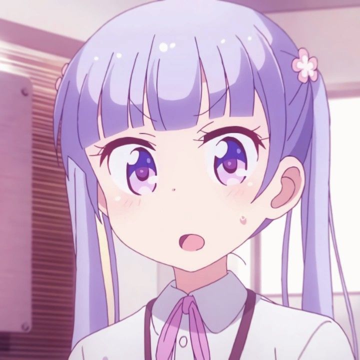 《NEW GAME!》凉风青叶可爱头像 紫色系二次元女生头像_18