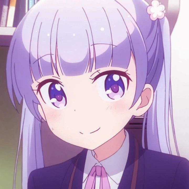 《NEW GAME!》凉风青叶可爱头像 紫色系二次元女生头像_19