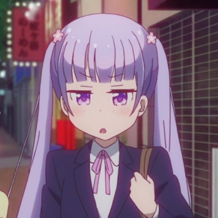 《NEW GAME!》凉风青叶可爱头像 紫色系二次元女生头像_22