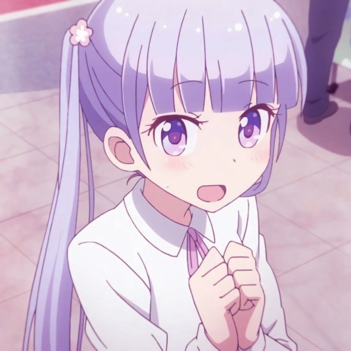 《NEW GAME!》凉风青叶可爱头像 紫色系二次元女生头像_23