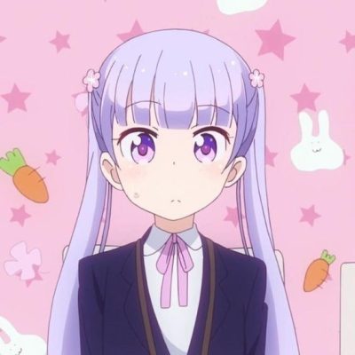 《NEW GAME!》凉风青叶可爱头像 紫色系二次元女生头像