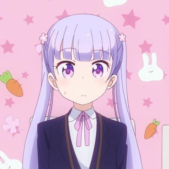 《NEW GAME!》凉风青叶可爱头像 紫色系二次元女生头像_27