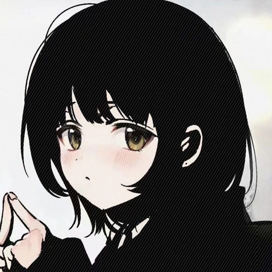 黑白动漫女生可爱小仙女无水印头像_1