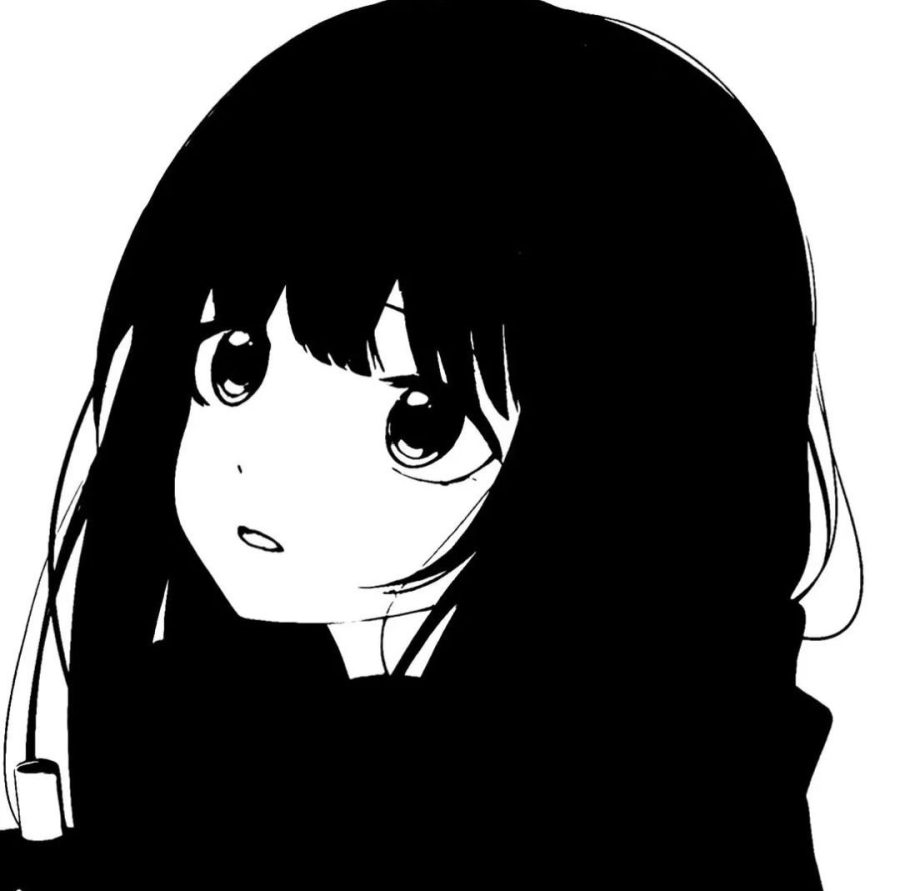 黑白动漫女生可爱小仙女无水印头像_12