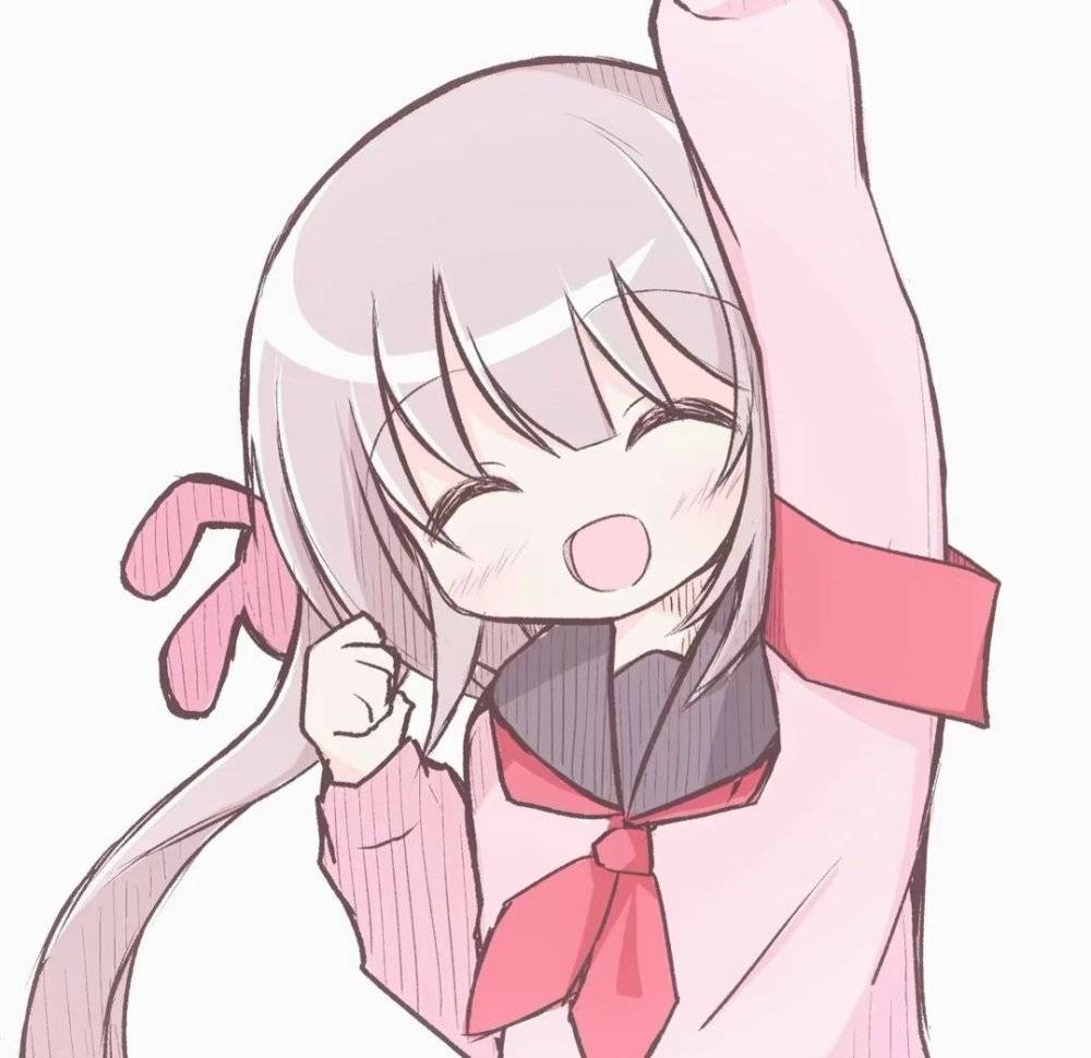 二次元粉色系大眼睛可爱卡通女头_1