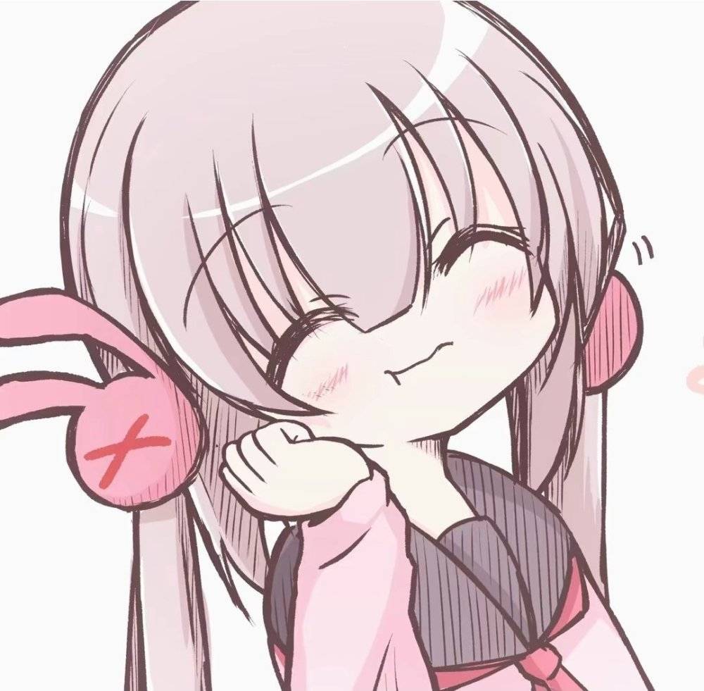 二次元粉色系大眼睛可爱卡通女头_5