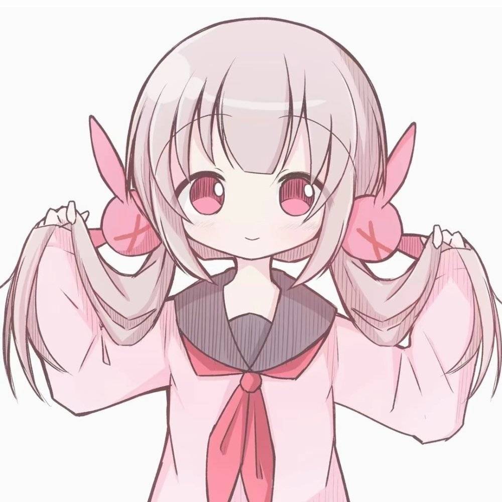 二次元粉色系大眼睛可爱卡通女头_9