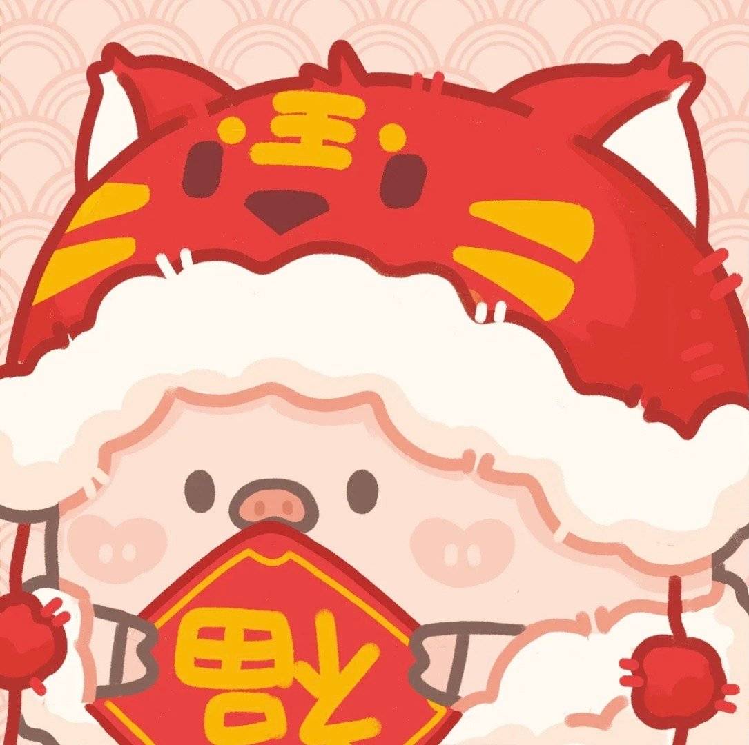 可爱卡通虎头帽情侣头像 一人一张_3